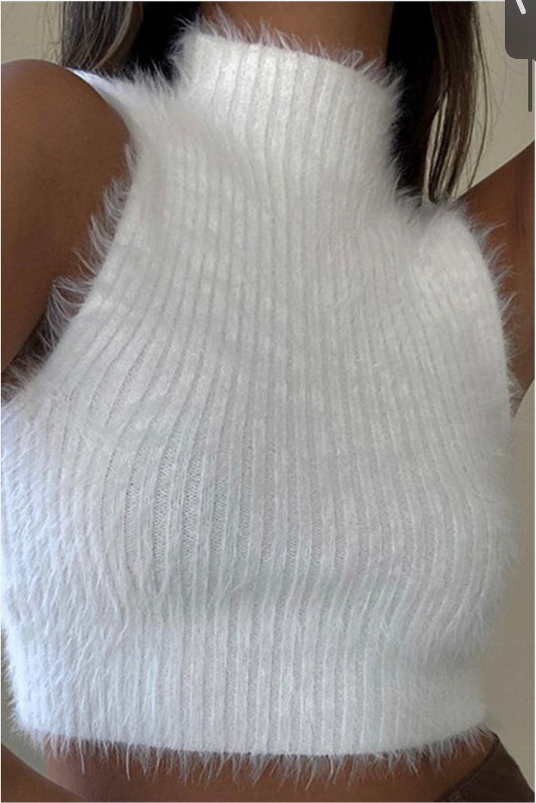 Fuzzy knit Crop Top